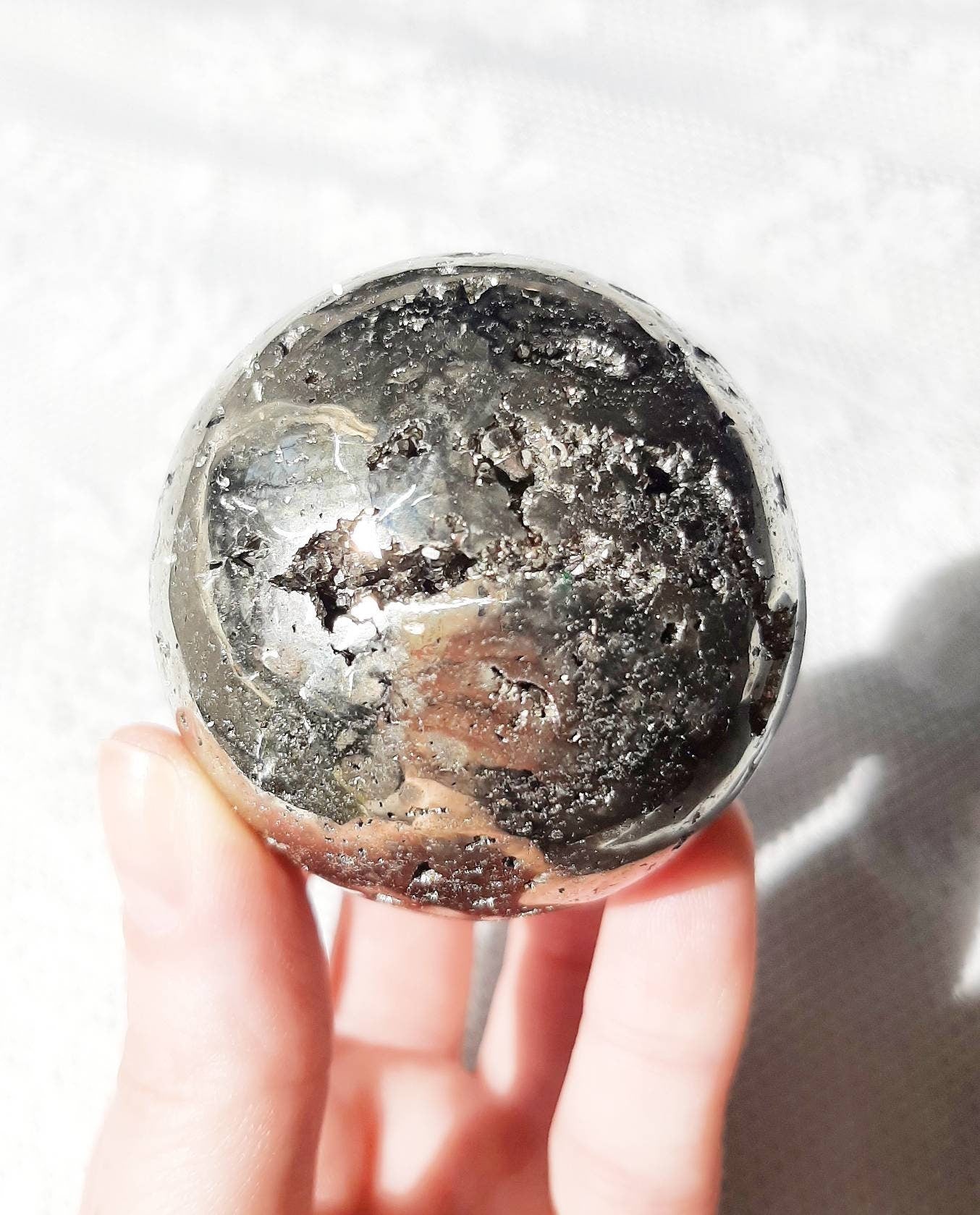 Polished pyrite sphere