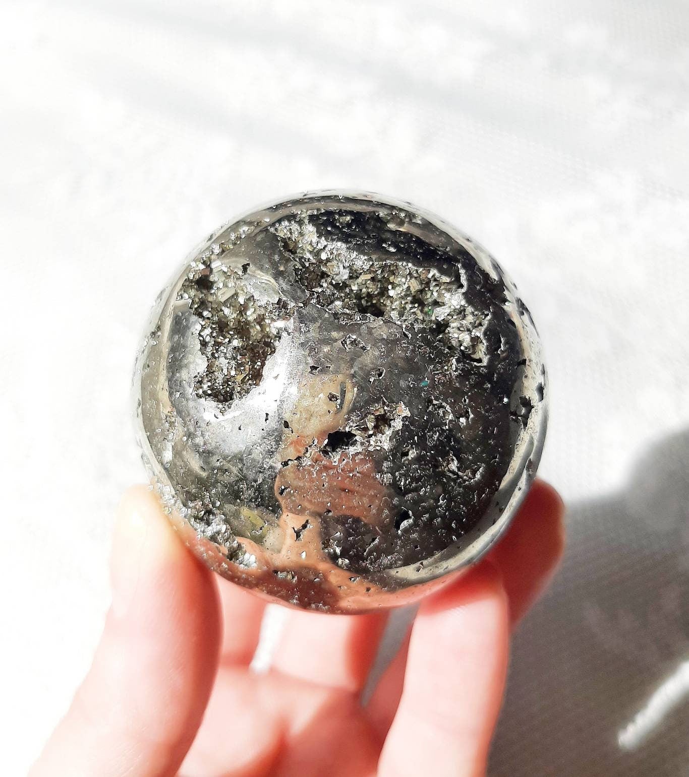 Polished pyrite sphere