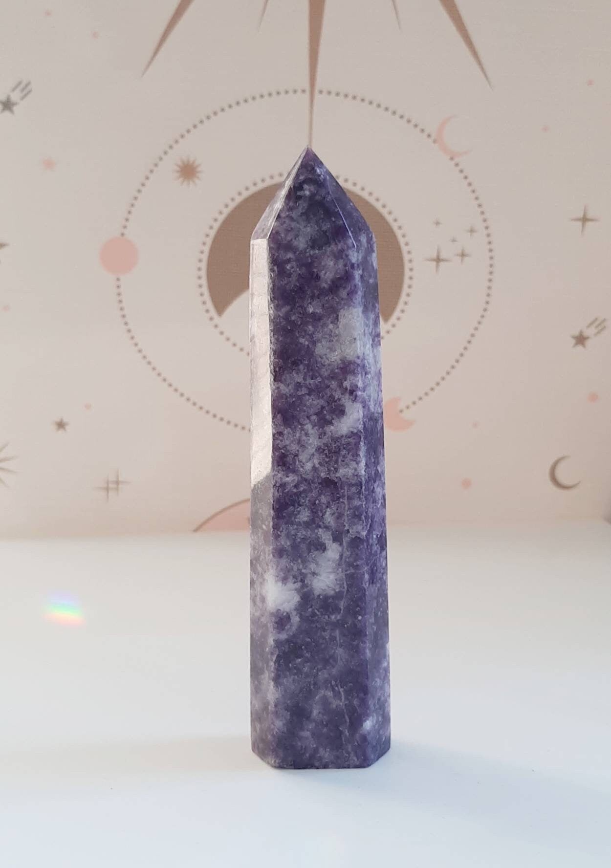 16 cm lepidolite tower