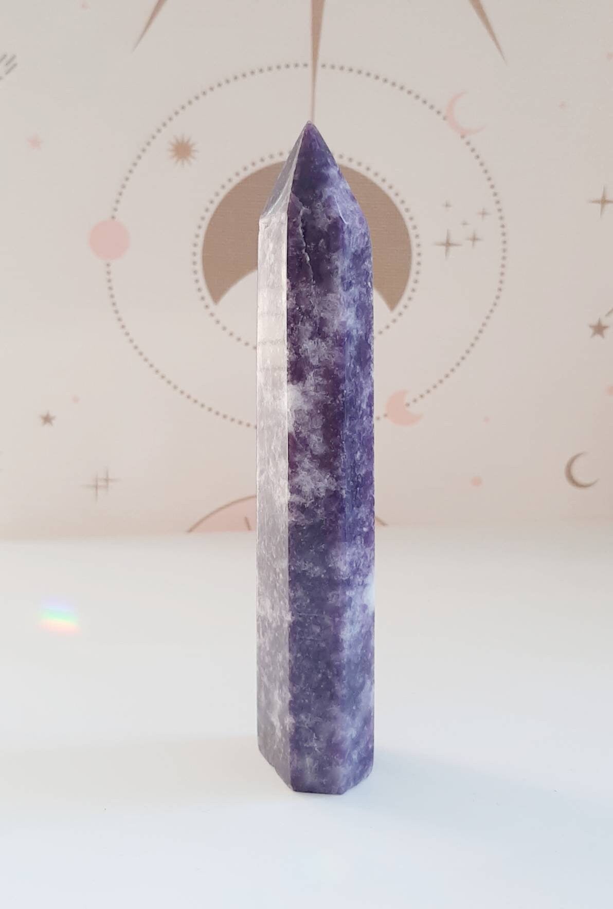 16 cm lepidolite tower