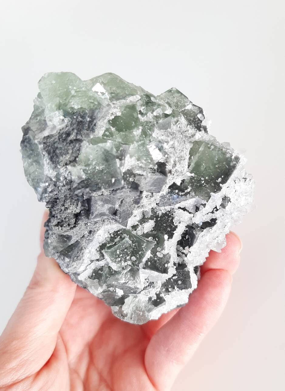 Fluorite & calcite crystal cluster