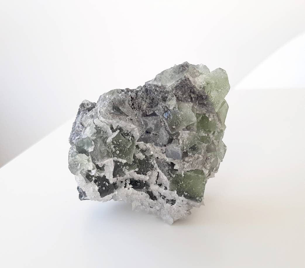 Fluorite & calcite crystal cluster