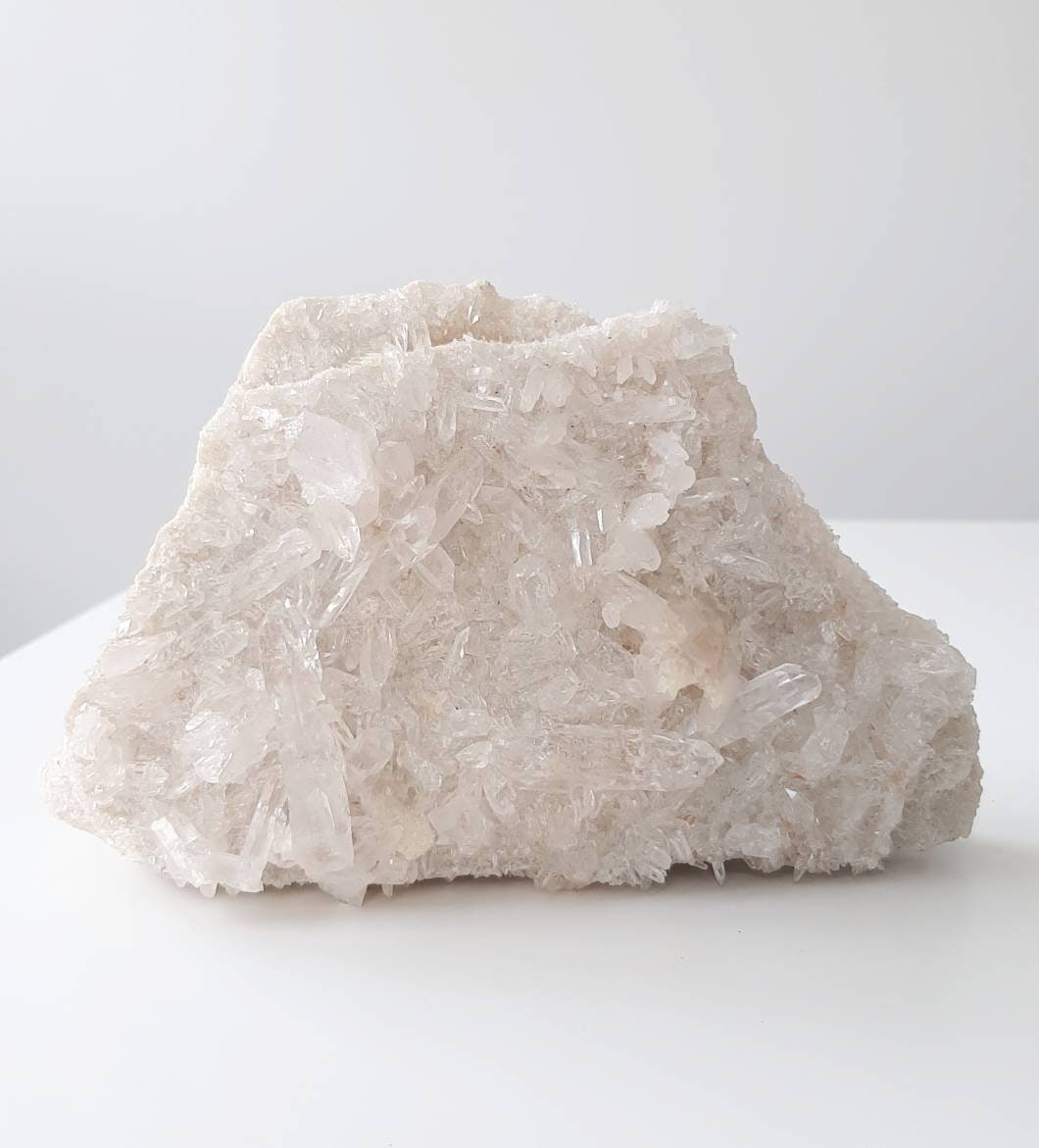 Pink himalayan quartz cluster
