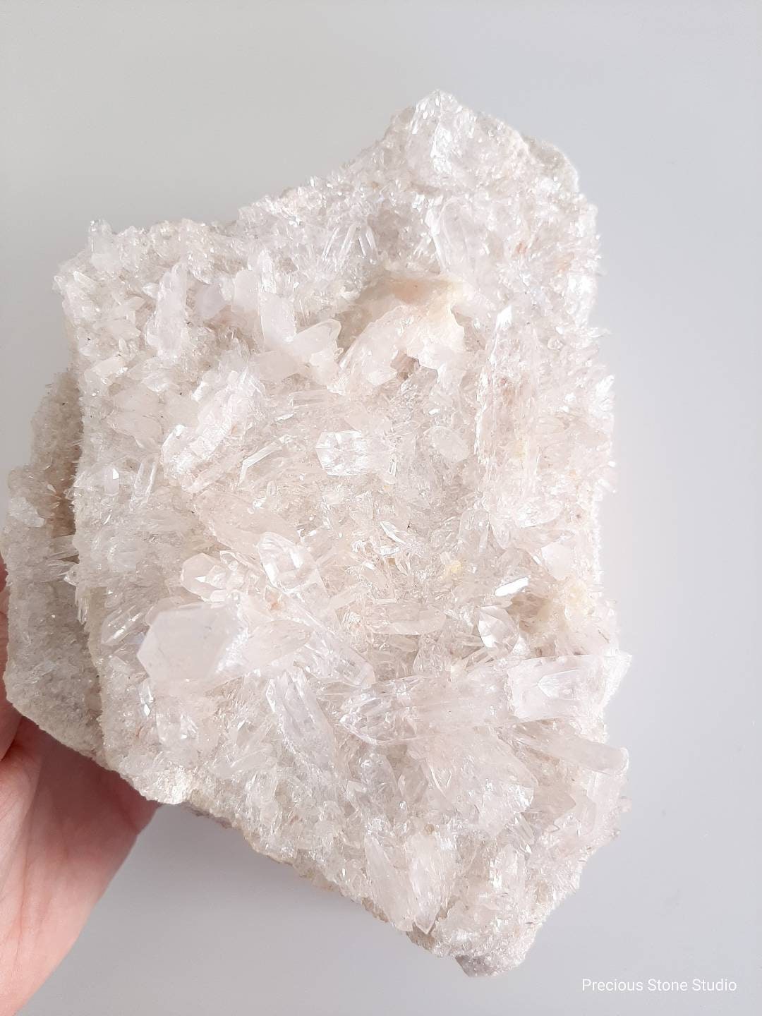 Pink himalayan quartz cluster