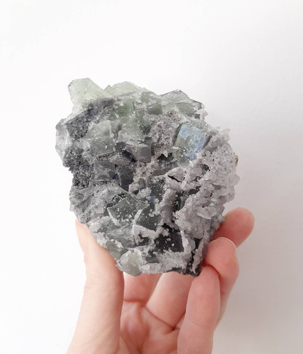 Fluorite & calcite crystal cluster