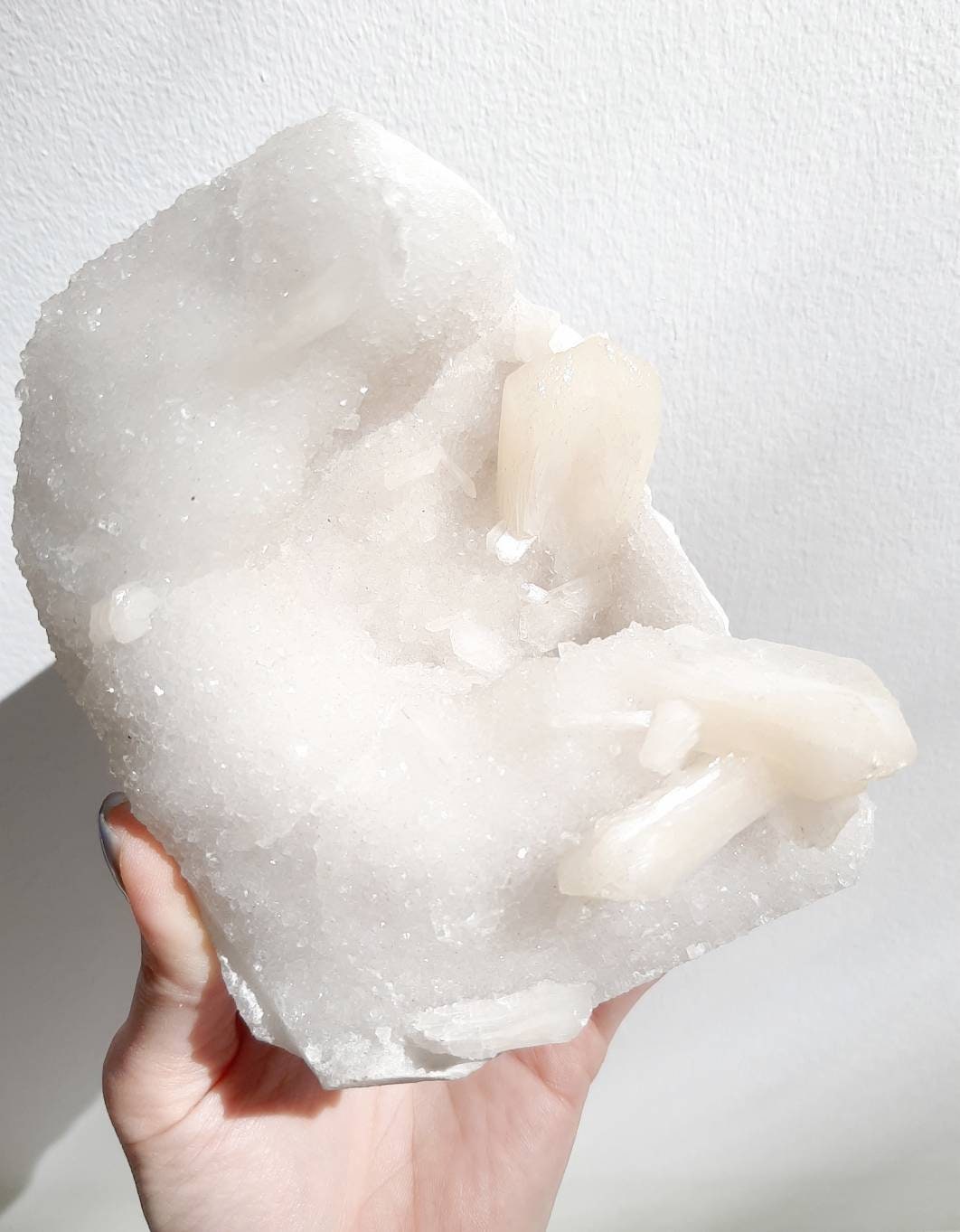 Puffy cloud chalcedony & stilbite cluster