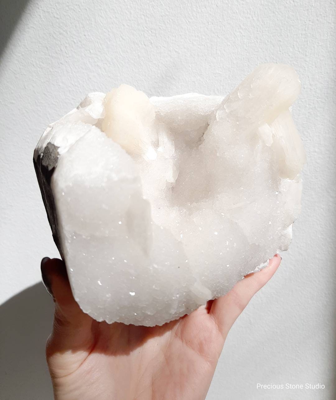 Puffy cloud chalcedony & stilbite cluster