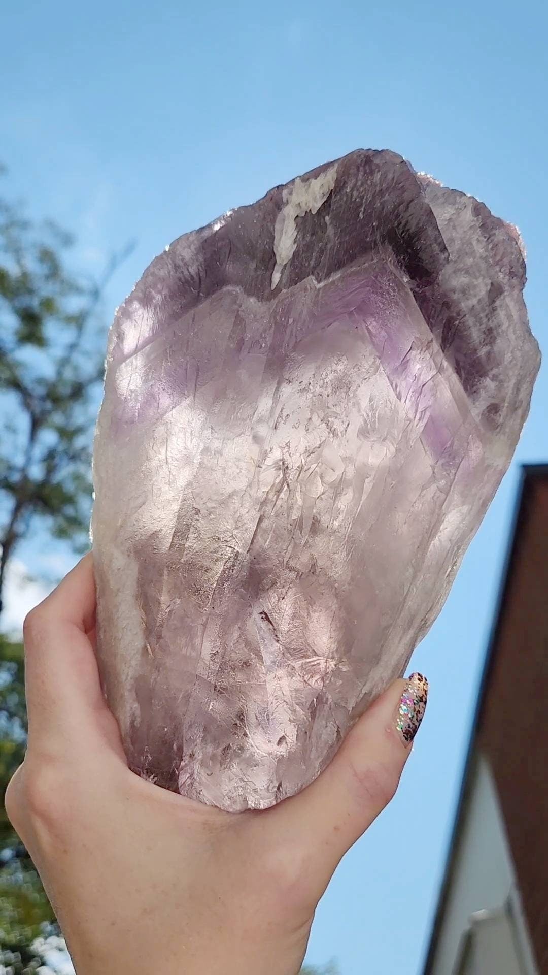 Laser amethyst crystal