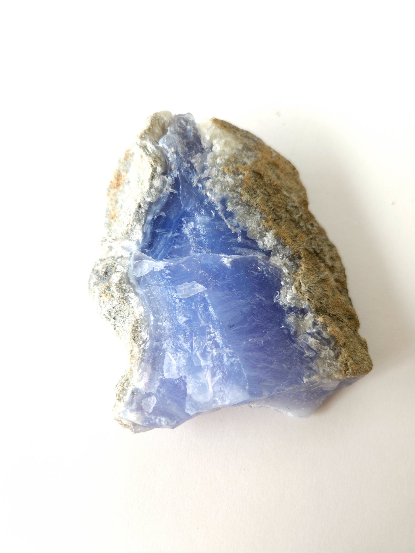 Slice of deep blue lace agate