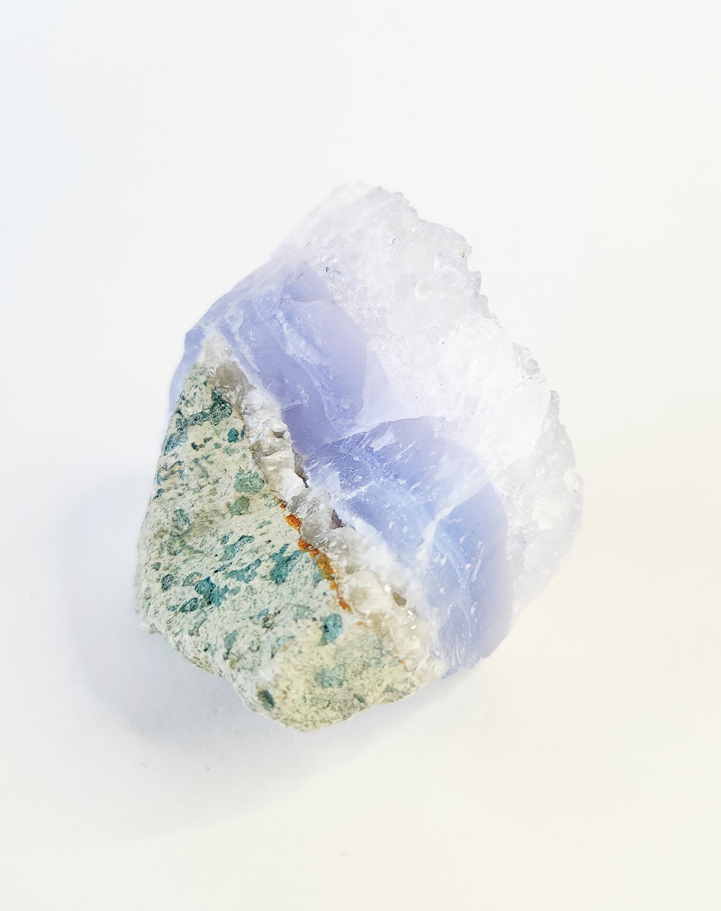 Icy crystalline blue lace agate