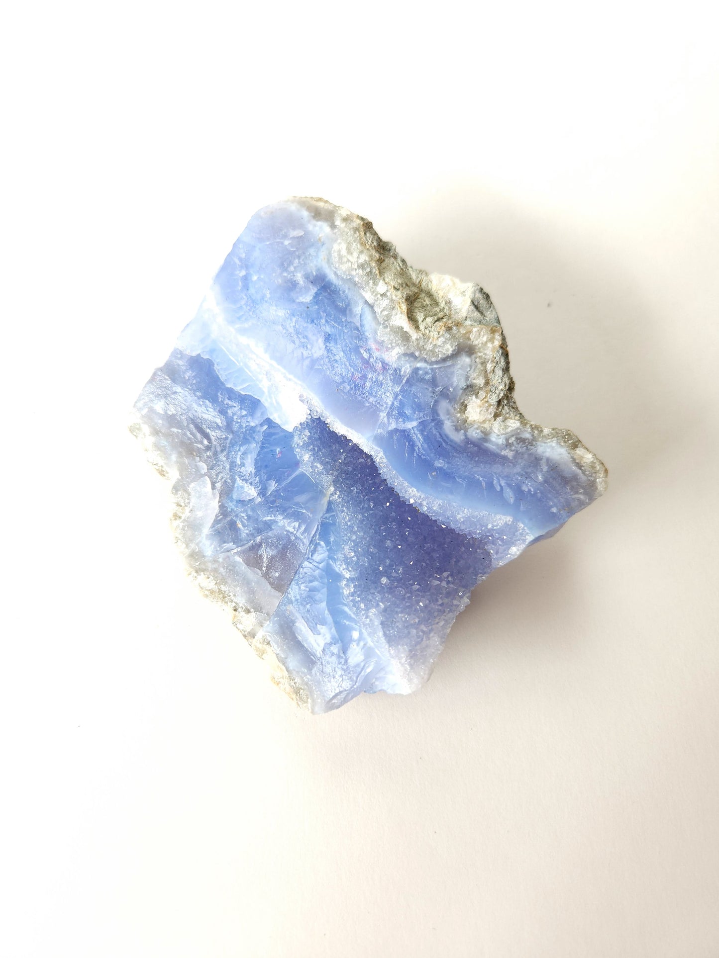 Slice of deep blue lace agate