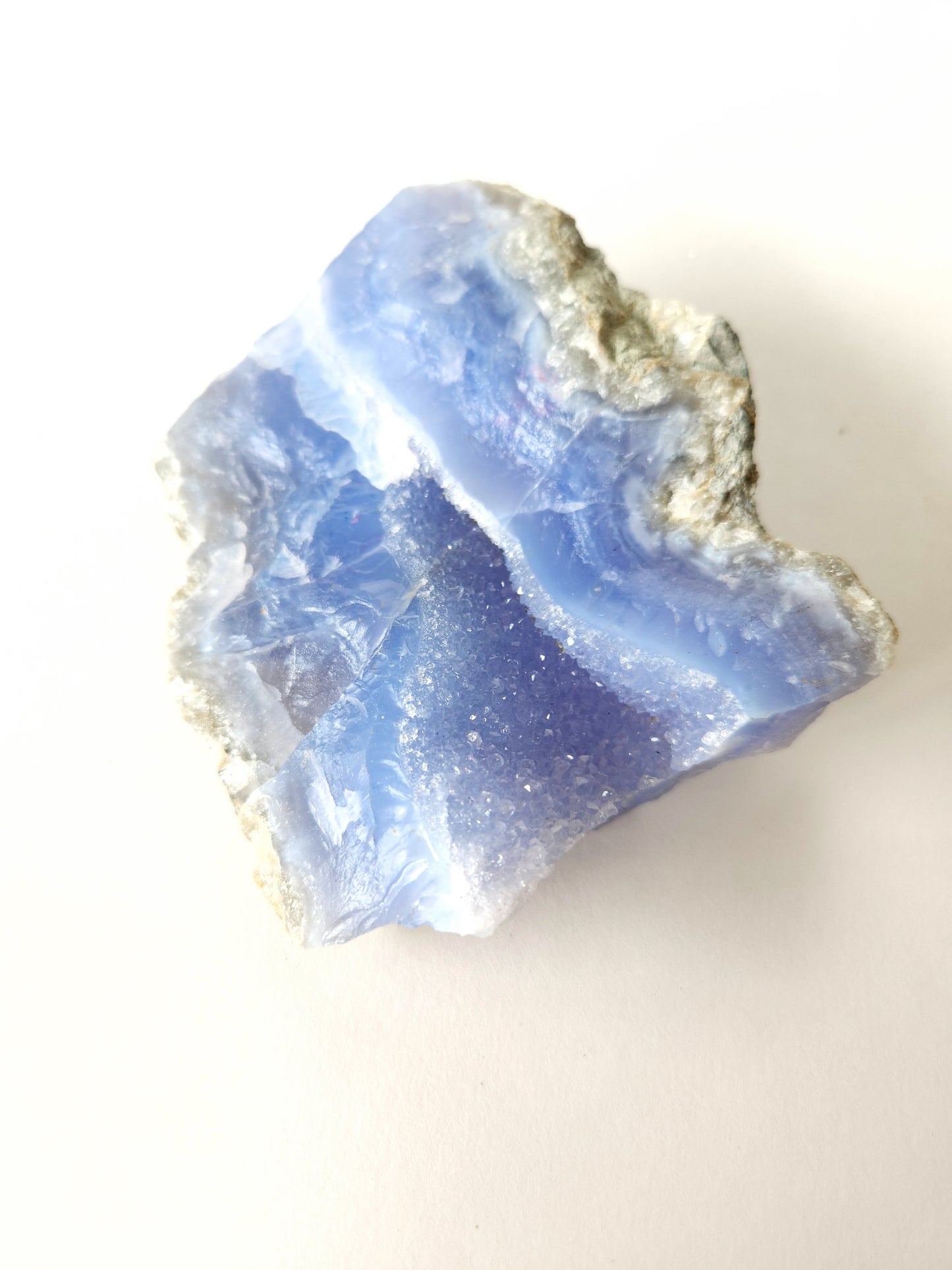 Slice of deep blue lace agate