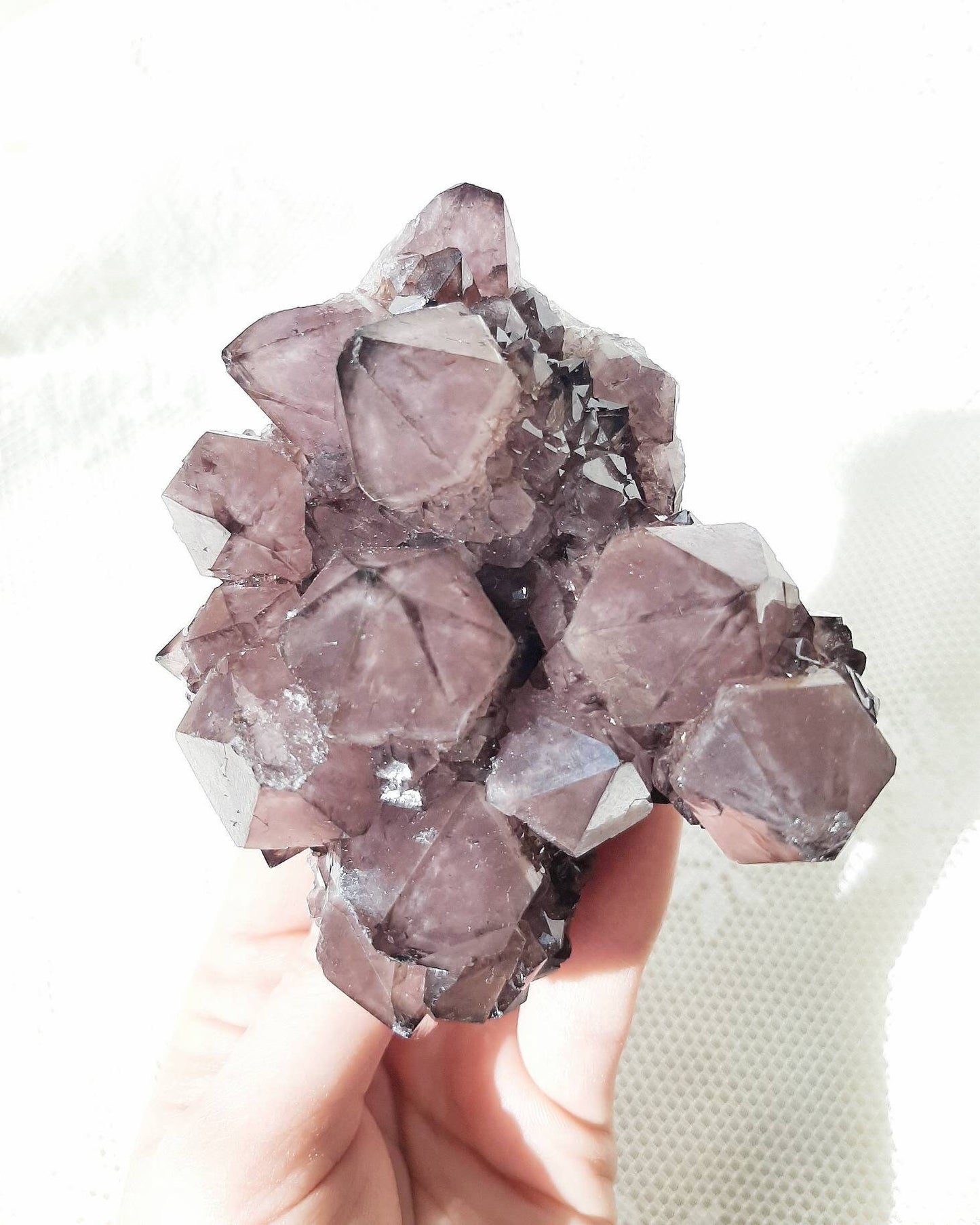 Rare deep purple spirit quartz cluster