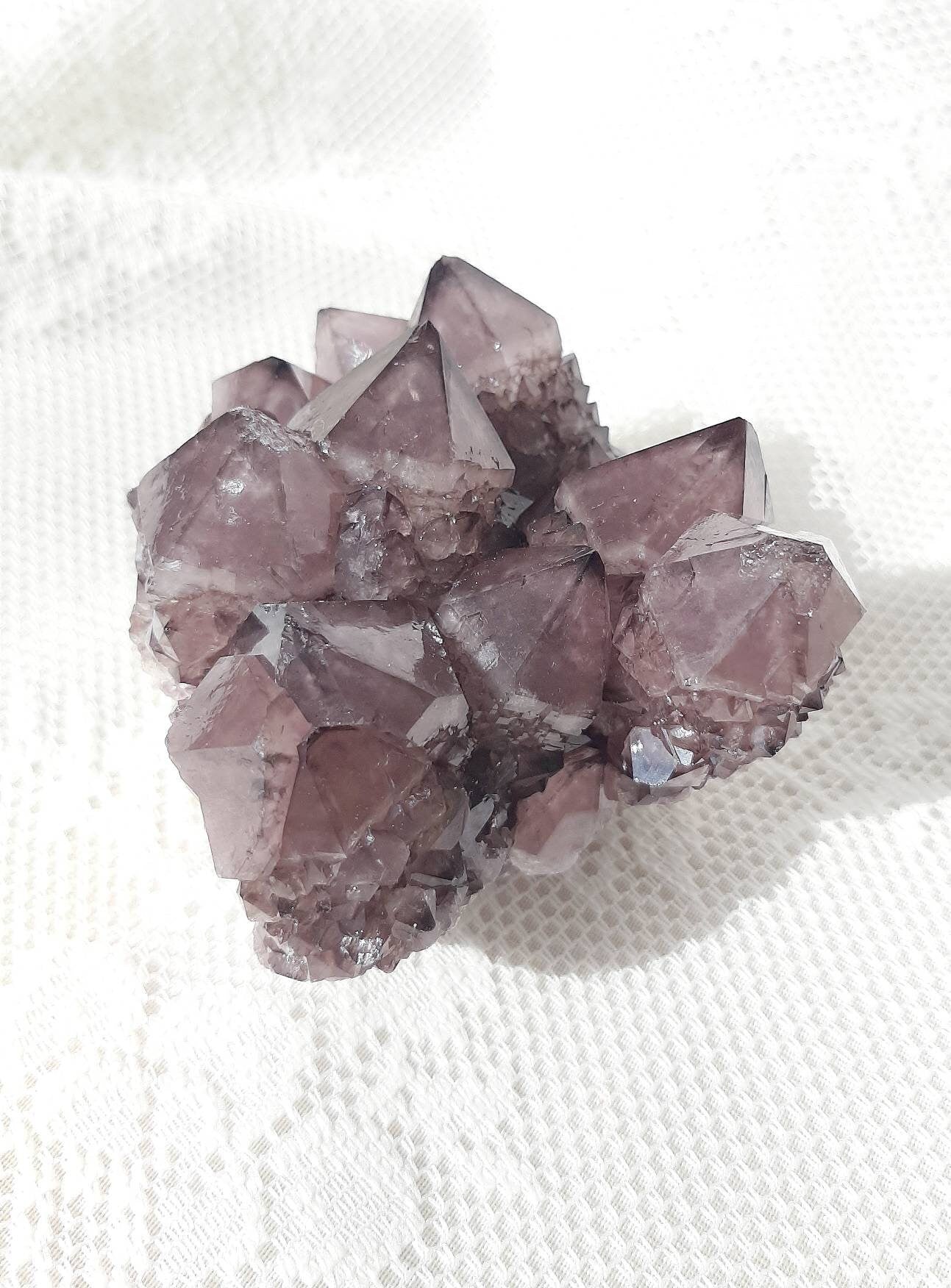 Rare deep purple spirit quartz cluster