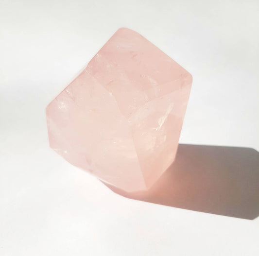 Gemmy rose quartz polished free form