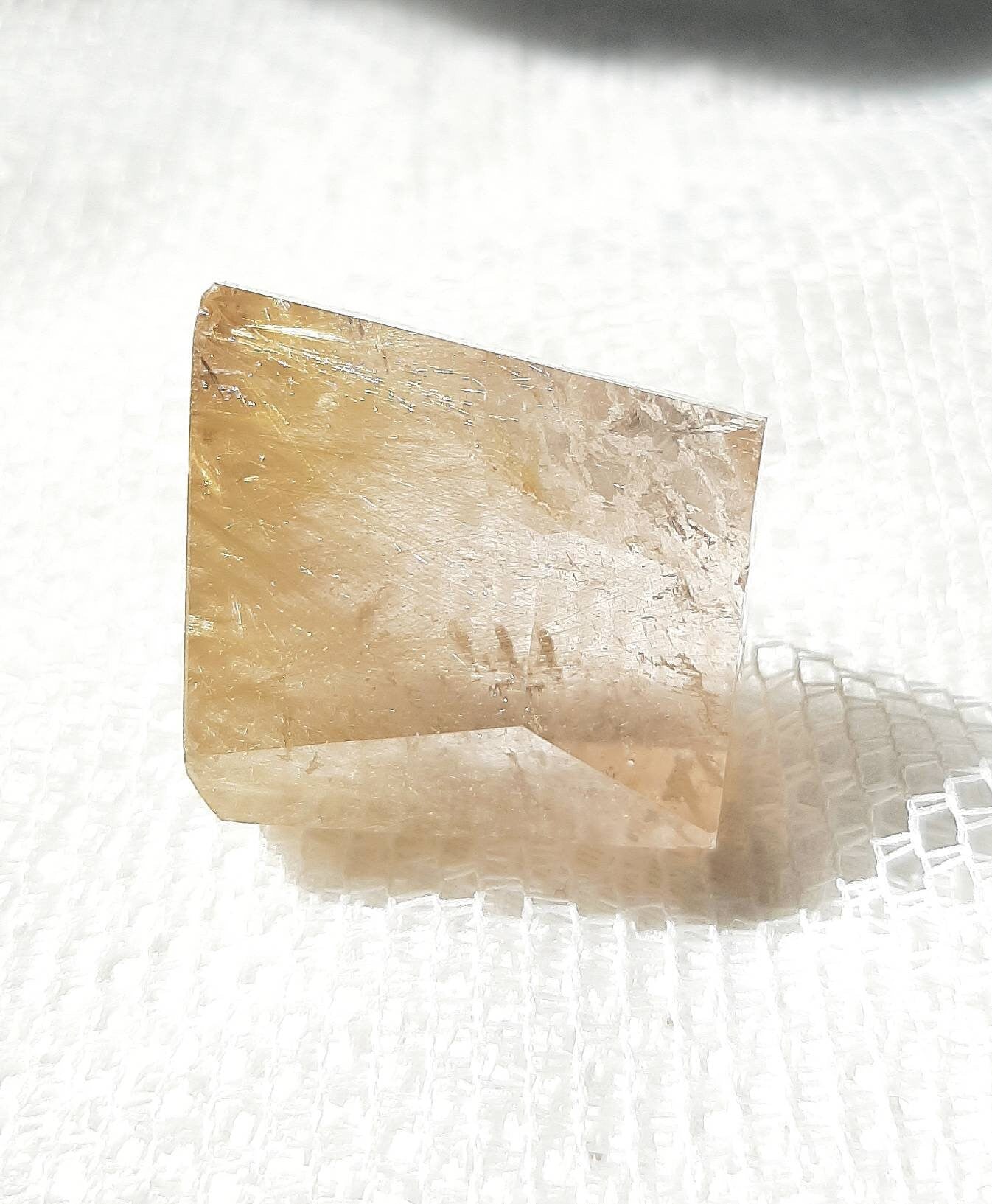 Golden rutile quartz gem