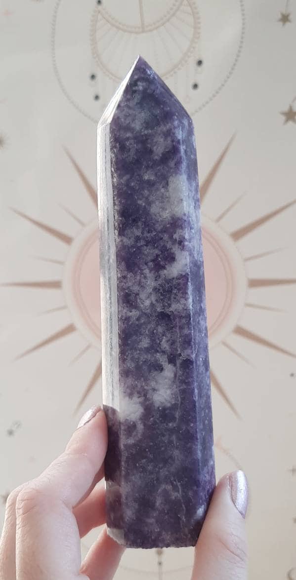 16 cm lepidolite tower