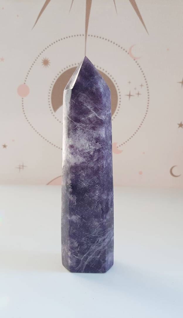 16.5 cm lepidolite tower