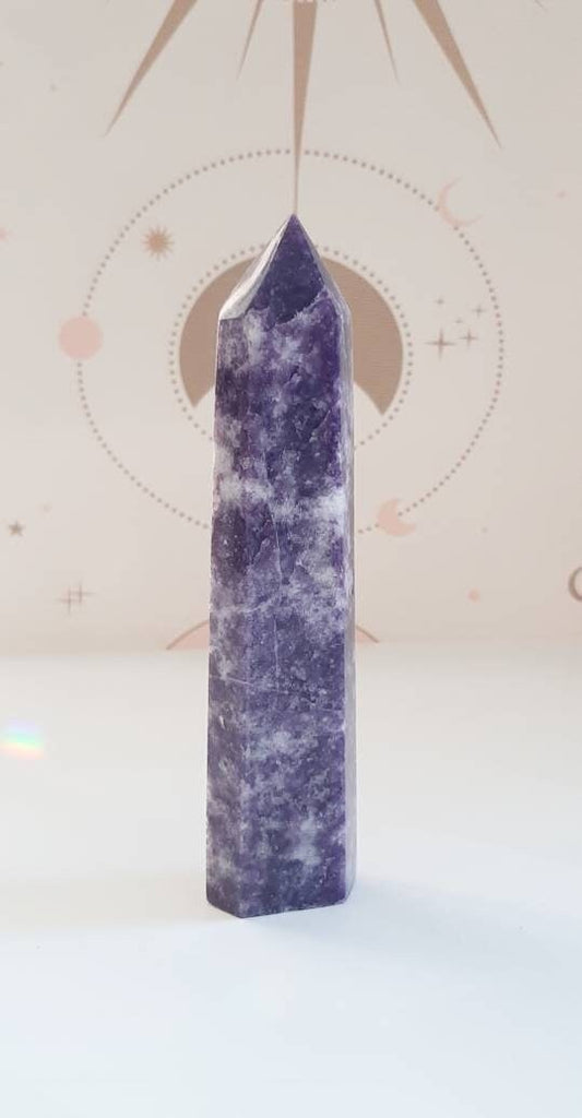 16 cm lepidolite tower