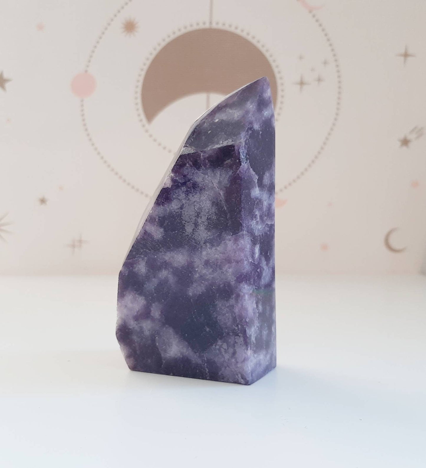 Polished lepidolite free form