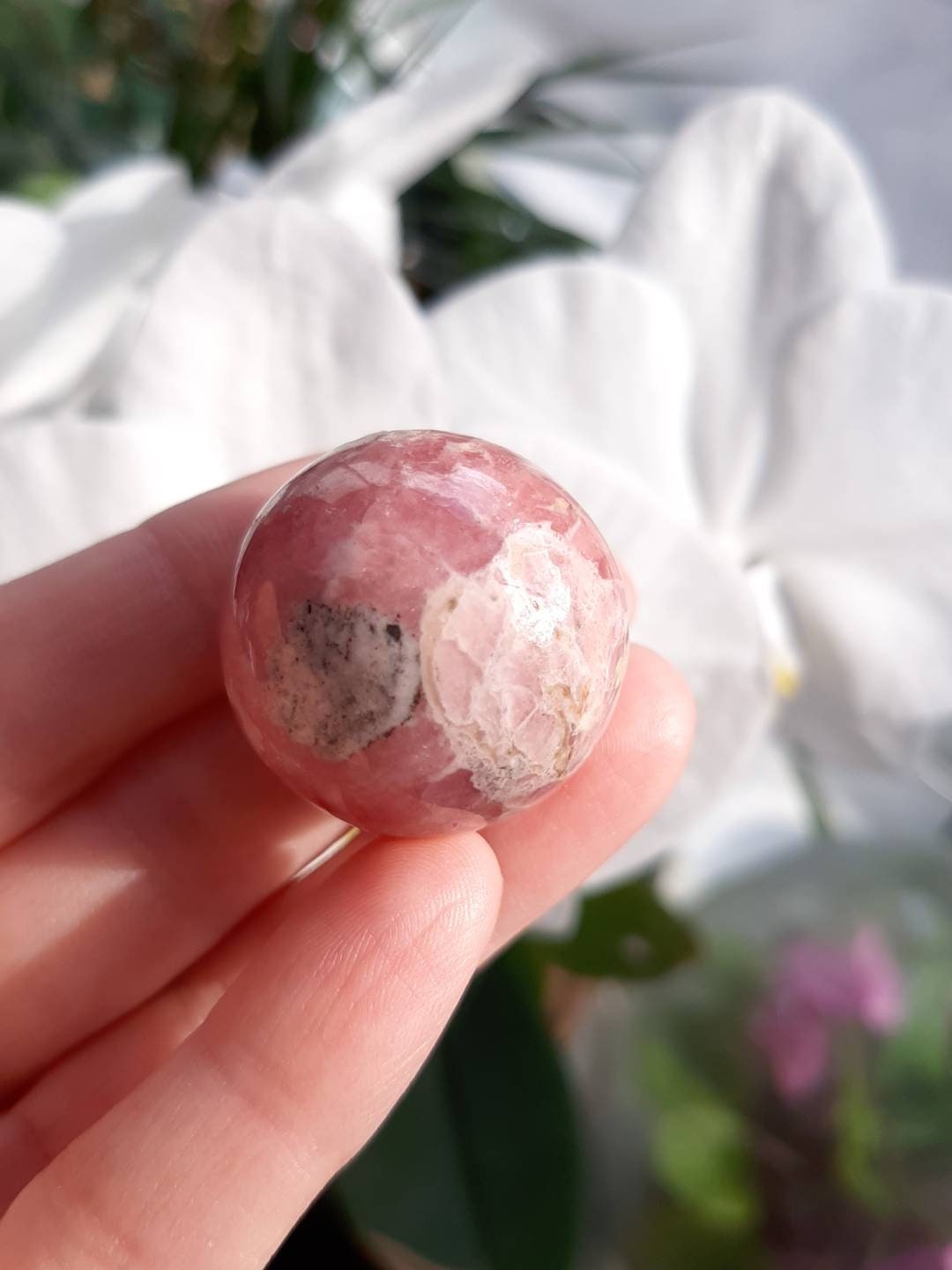 Juicy rhodochrosite sphere