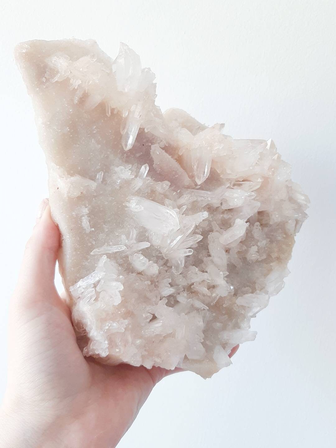 Pink Himalayan quartz cluster