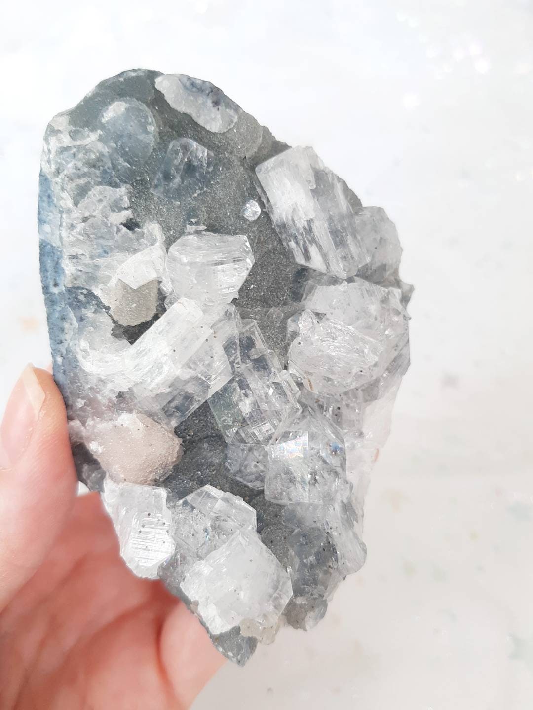 Apophyllite, stilbite & chalcedony crystal cluster