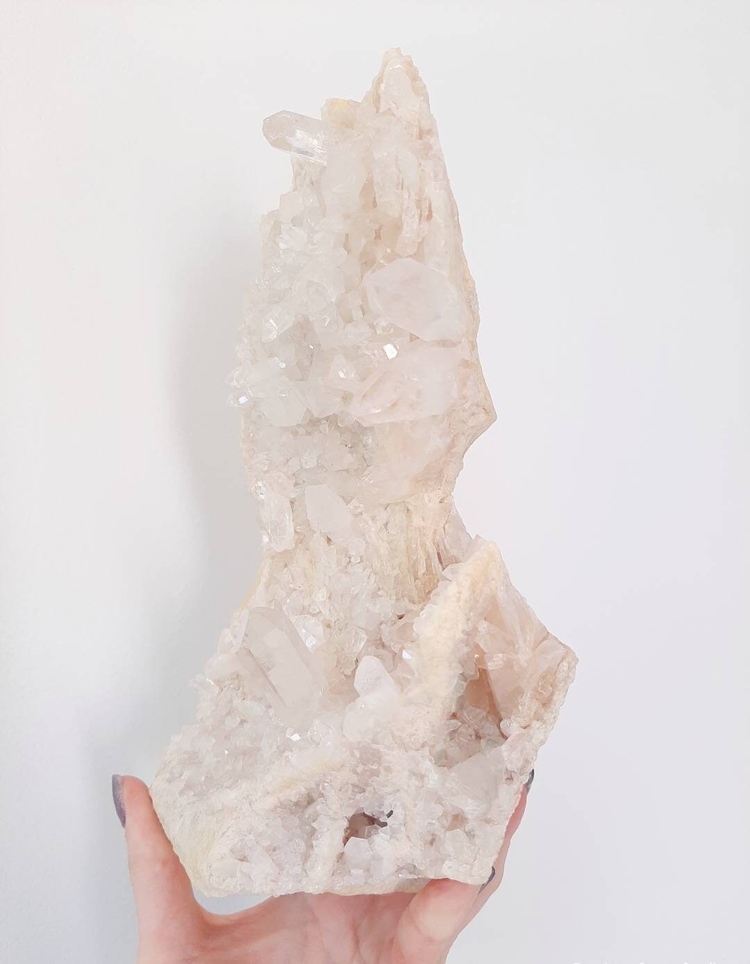 Pink Himalayan quartz cluster