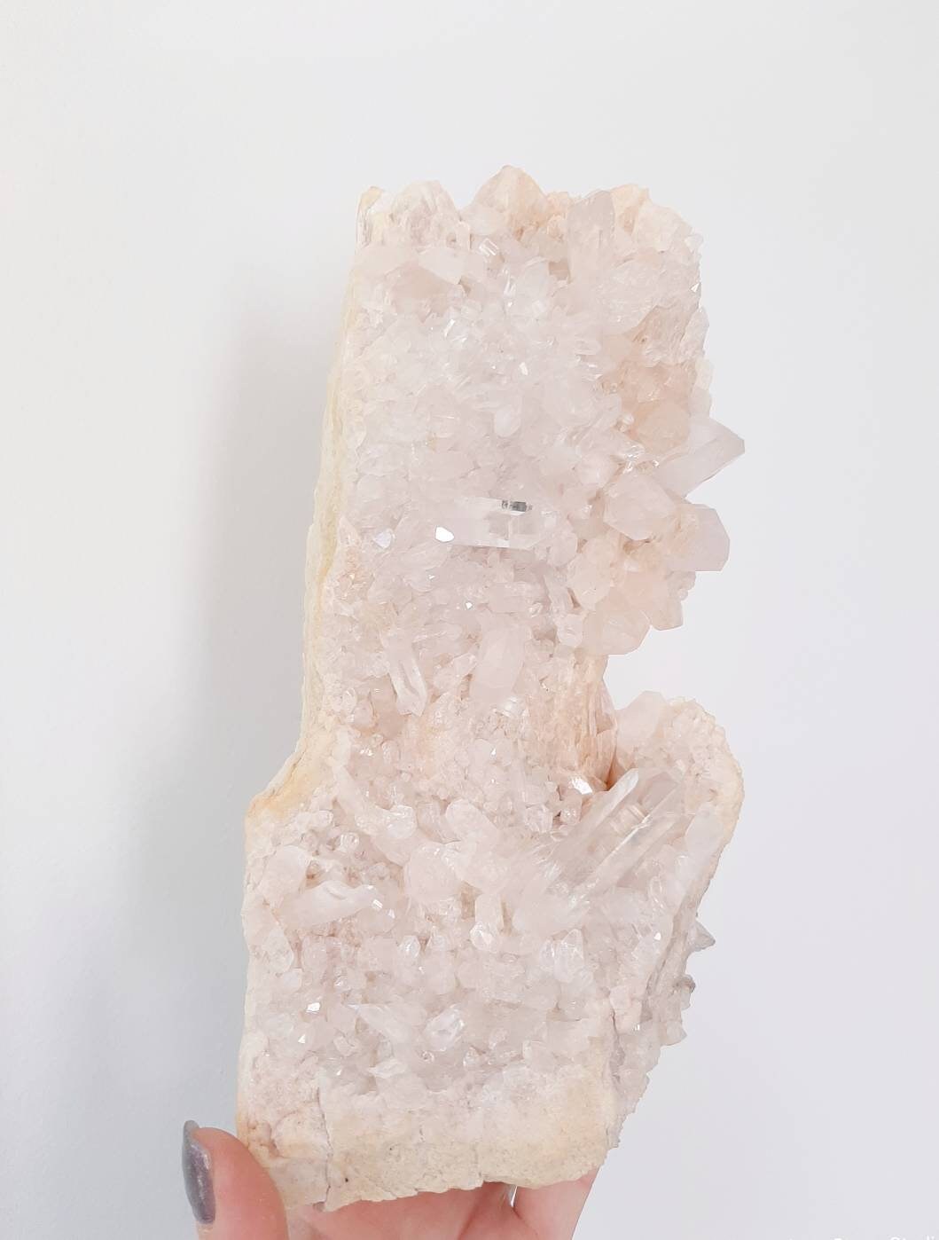 Pink Himalayan quartz cluster