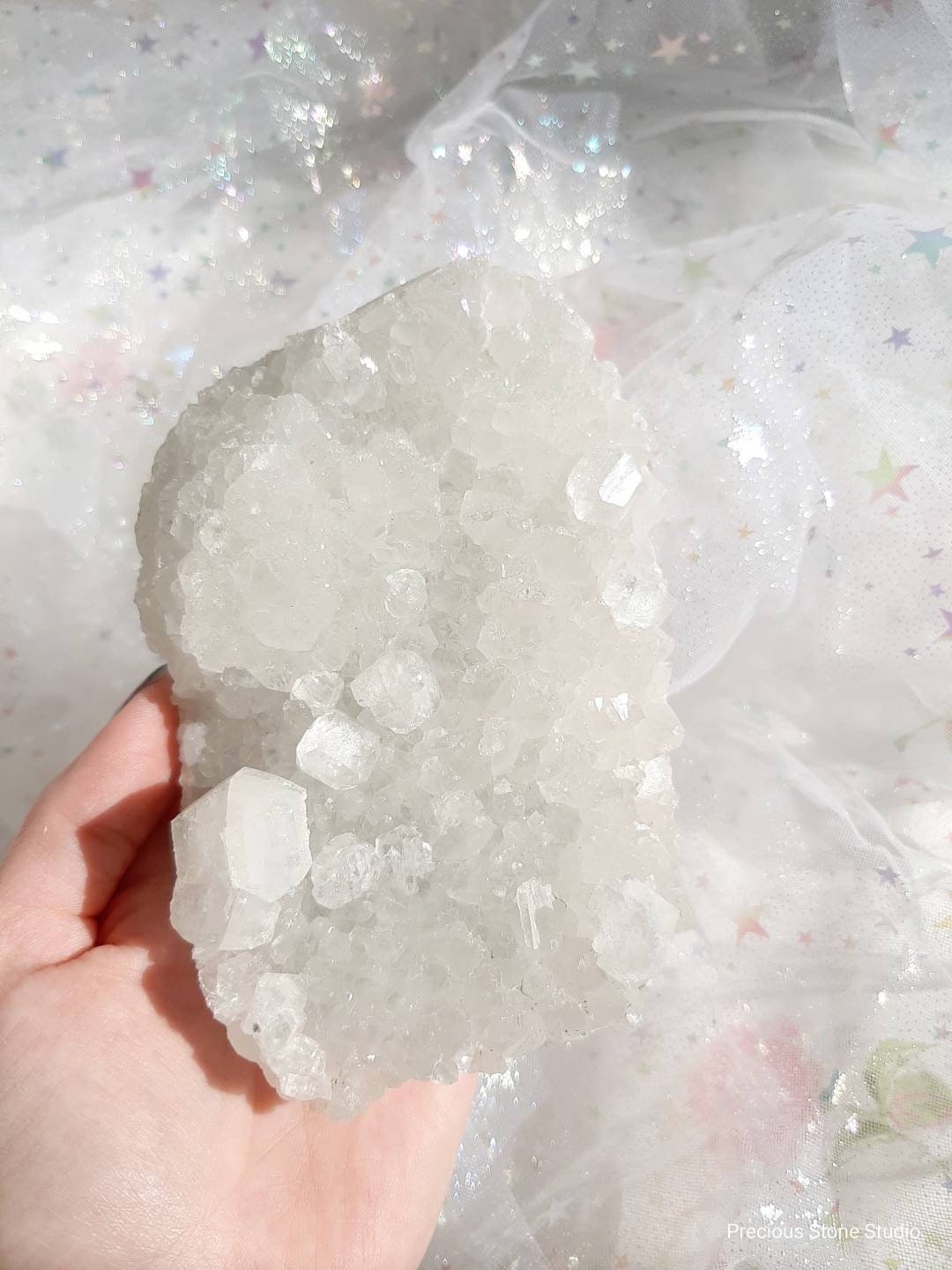 Clear apophyllite crystal