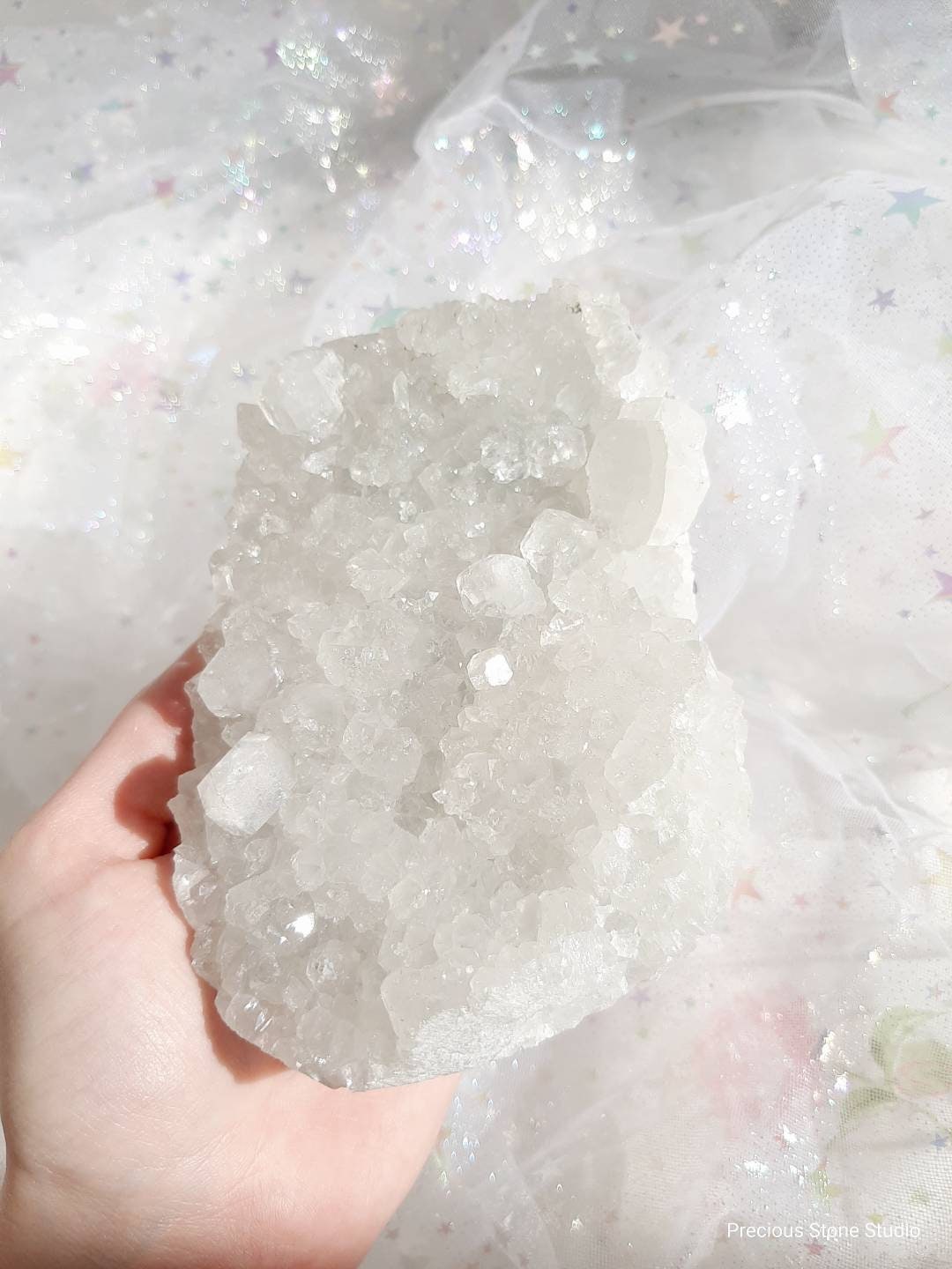 Clear apophyllite crystal