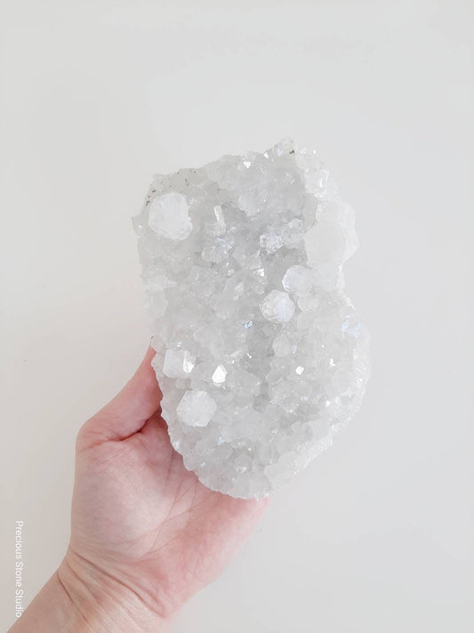 Clear apophyllite crystal