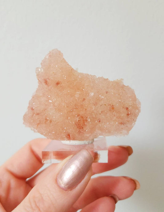 Pink apophyllite sugar crystal