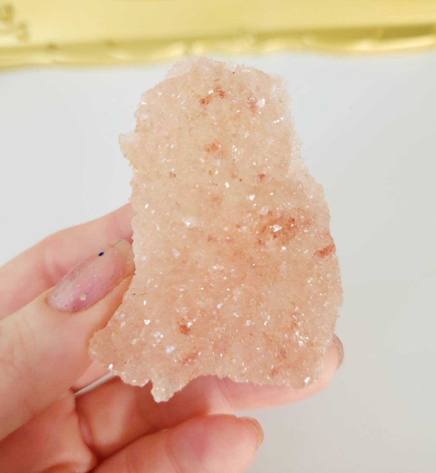 Pink apophyllite sugar crystal