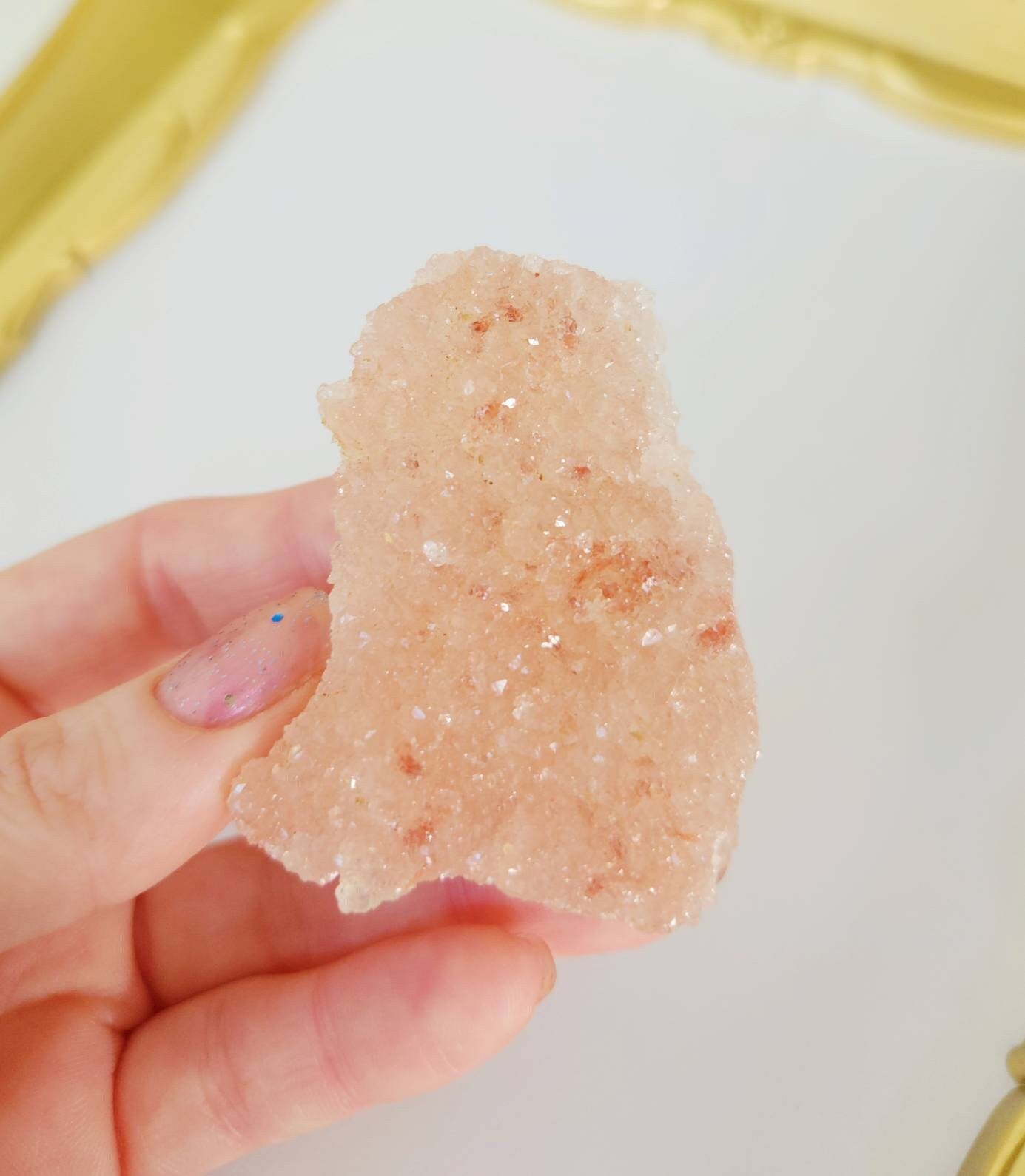 Pink apophyllite sugar crystal